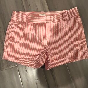 J. Crew 3.5” Red Striped Seersucker Women's Shorts